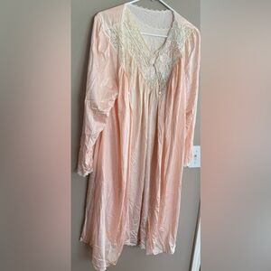 Vintage SHADOWLINE 70's PINK Nightgown Nightie & Robe Lingerie  in Box Sz L
